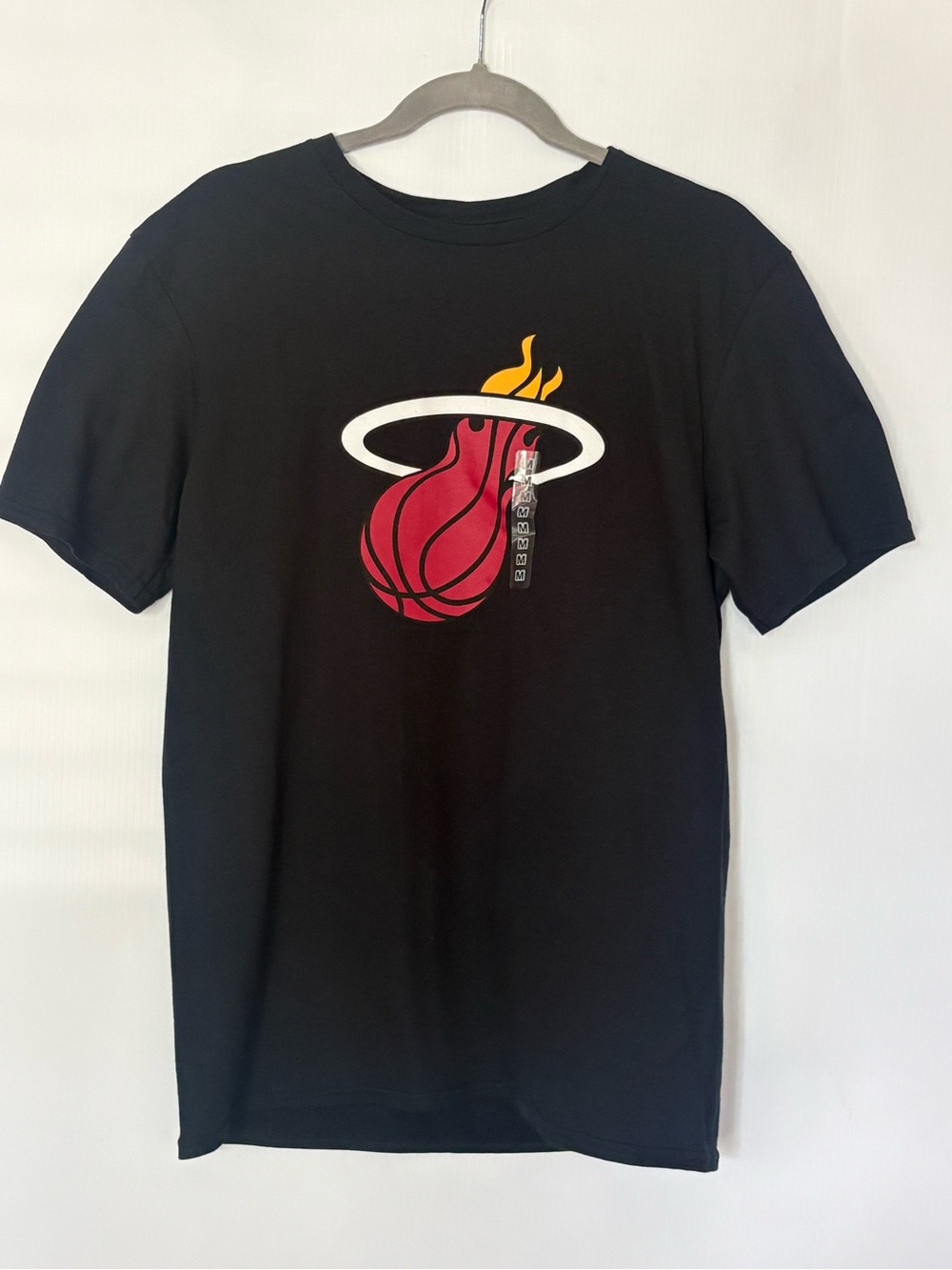 Fanatics Black T-Shirt with Red Flaming Basketball Logo